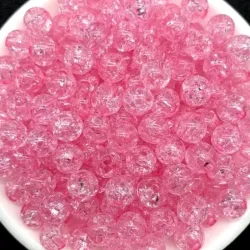 Perlas craqueladas rosa fuscia 8 mm
