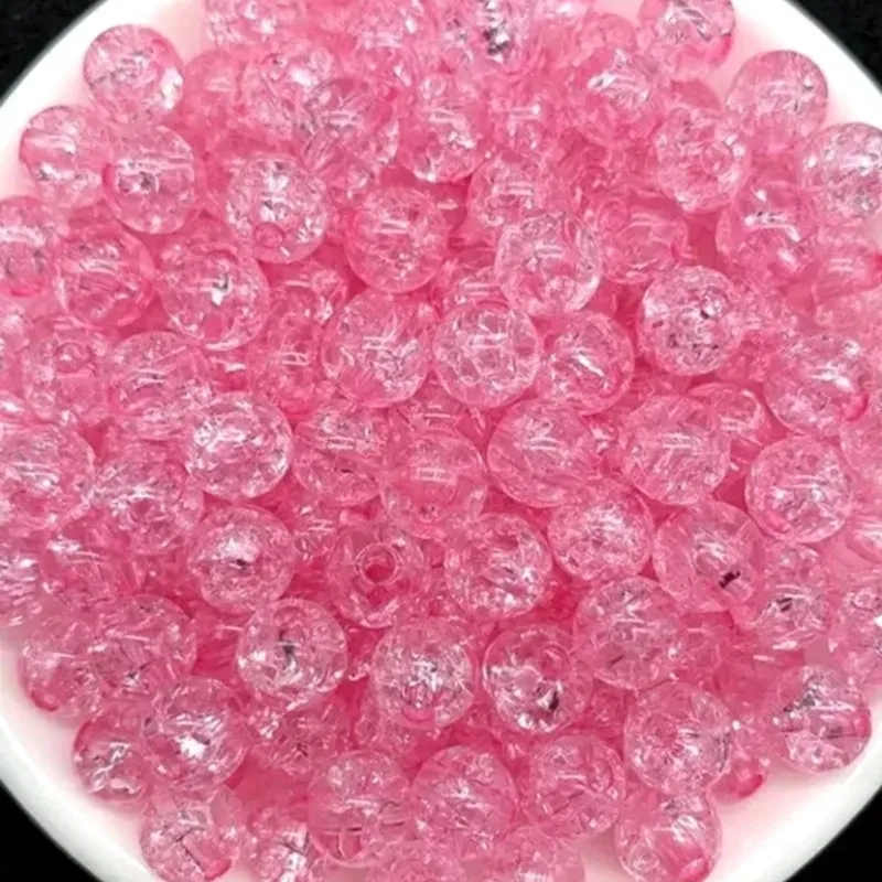 Perlas craqueladas rosa fuscia 8 mm