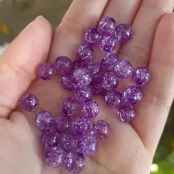 Perlas craqueladas violeta de 8 mm