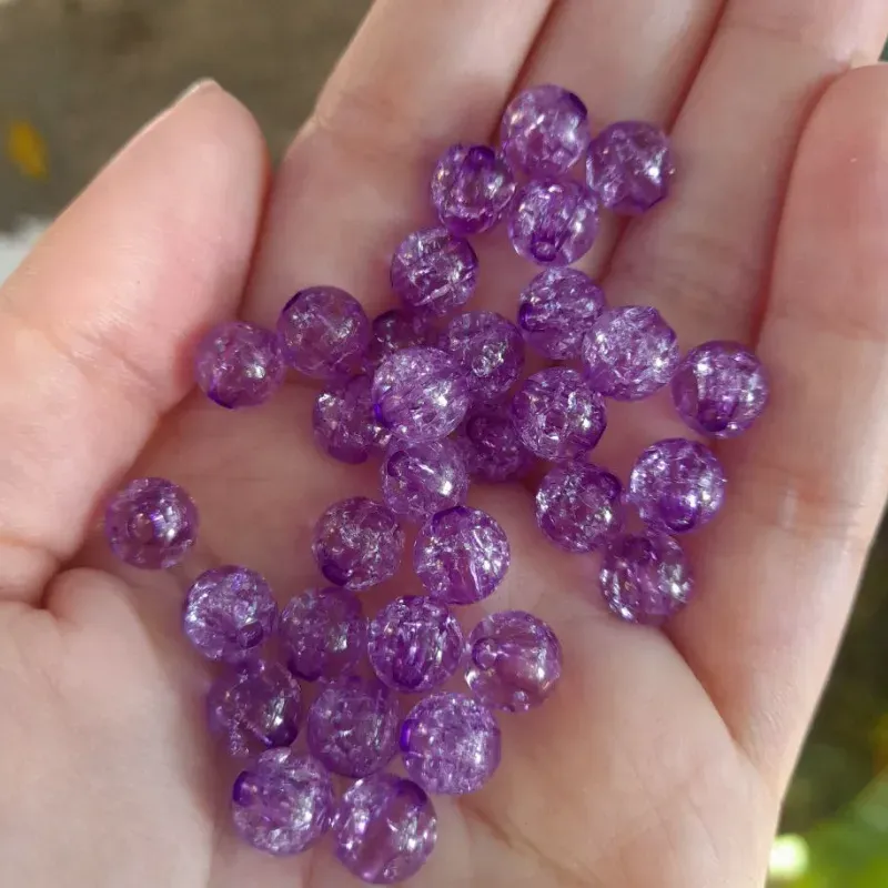 Perlas craqueladas violeta de 8 mm