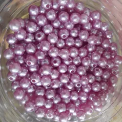 Perlas malvas perladas de 6 mm