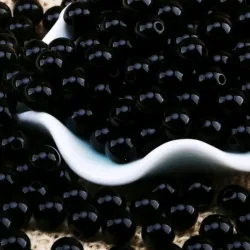 Perlas plasticas negras de 6 mm