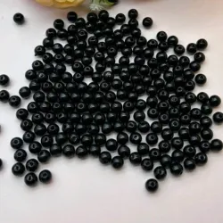 Perlas plasticas negras de 6 mm