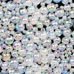 Perlas plásticas tornasol de 6 mm 