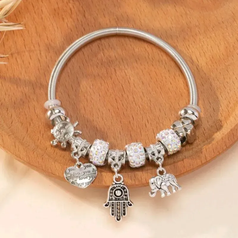 Pulsera estilo pandora de acero inoxidable
