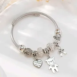 Pulsera estilo pandora de acero inoxidable 