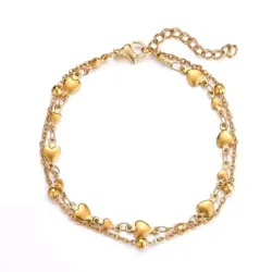 Pulseras de acero inoxidable chapadas en oro de 18k