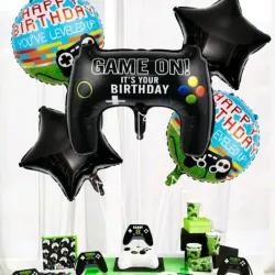 Set de globos para cumpleaños Video Game 