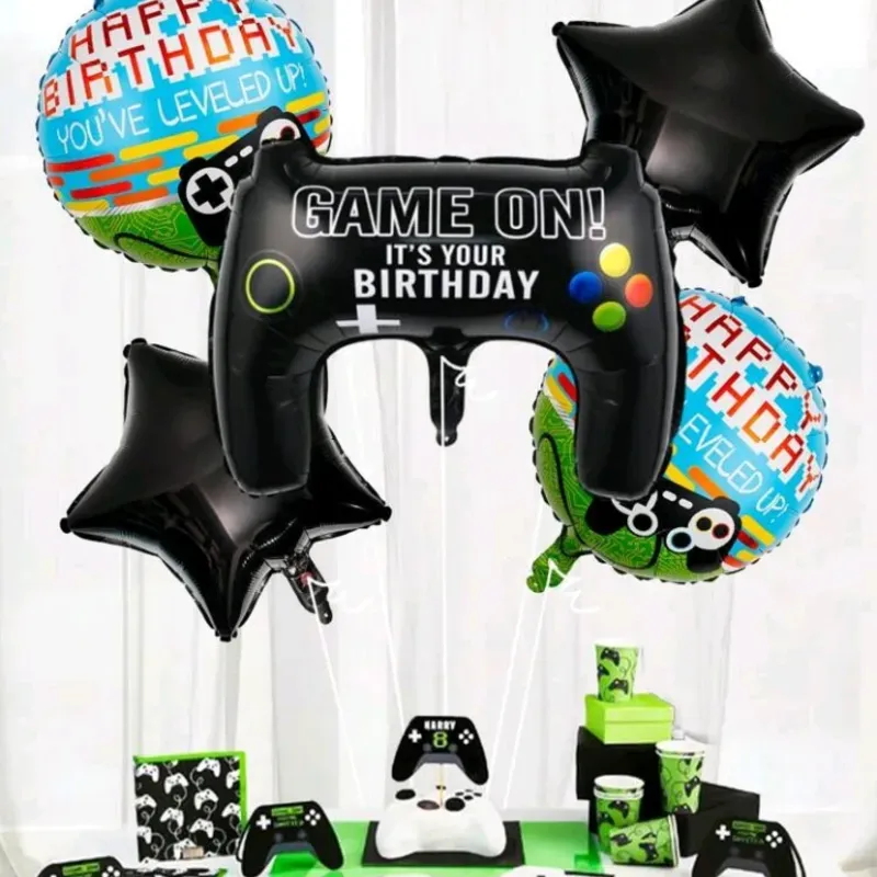 Set de globos para cumpleaños Video Game 