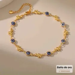 Tobillera de acero inoxidable con un baño de oro