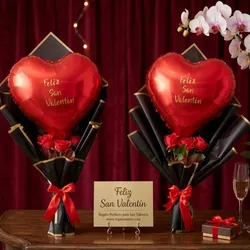 Sorpresa con Globo Corazón & Rosas 💝🎈🌹”