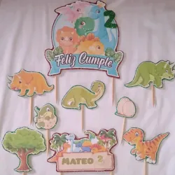 Topper Personalizado " Dinosaurios 🌷