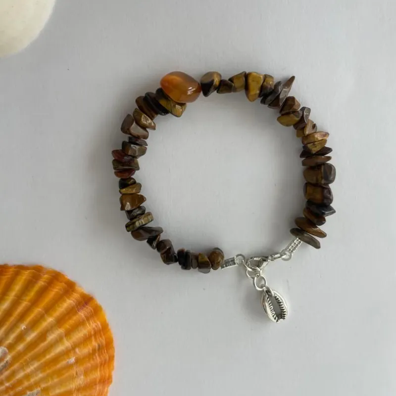 Pulsera de ojo de tigre con citrino