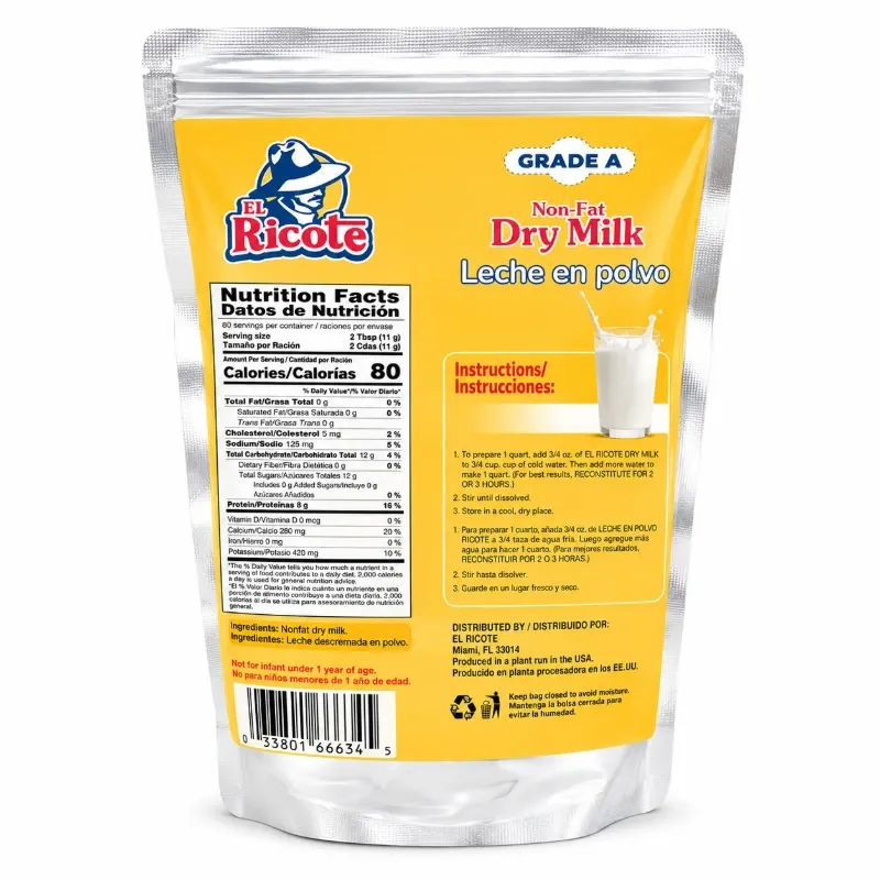Leche en Polvo El Ricote Grade A 453 g (1 lb)