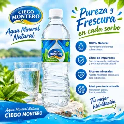 AGUA NATUAL CIEGO MONTERO 0.500 ML (CAJA 12 UNIDADES)