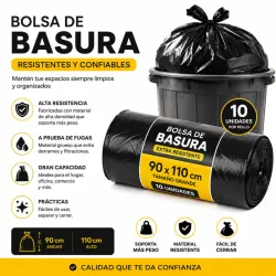 BOLSAS PARA BASURA 90 x 110 CM (120 LTRS)
