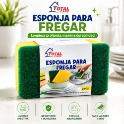 ESPONJA PARA FREGAR C/FIBRA VERDE .(PACK DE 2)
