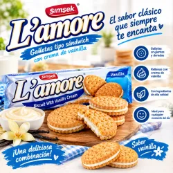 GALLETA L'AMORE CON CREMA DE VAINILLA 150 GR.