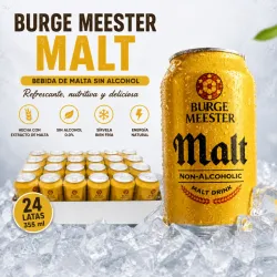 MALTA BURGE MEESTER lata 330 ML.(CAJA 24 UND)