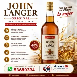 WHISKY JHON LAGER 1000 ml  40 % vol .Alc .