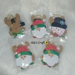 Santa, Reno y Muñeco de nieve para el árbol