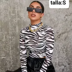 Blusa de malla mangas largas de sebra