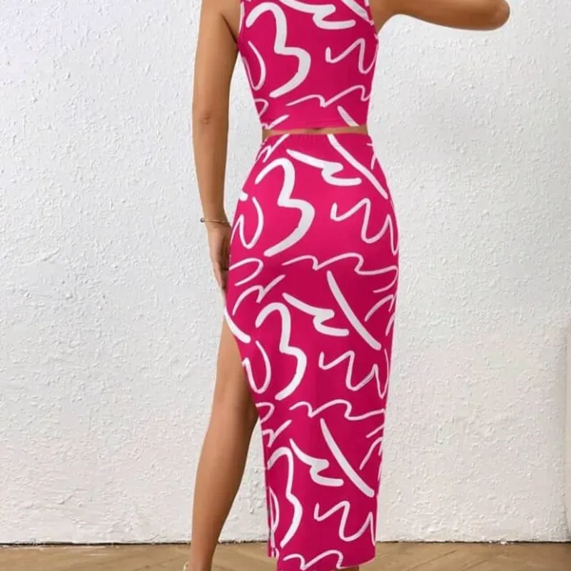 Conjunto de malla rosado gemoetrico 