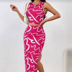 Conjunto de malla rosado gemoetrico 