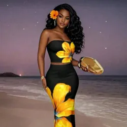 Conjunto de salla negro y amarillo