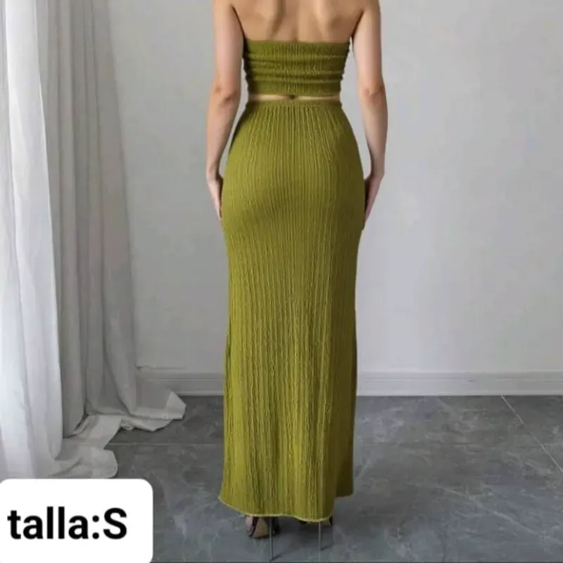 Conjunto de saya de tope verde 