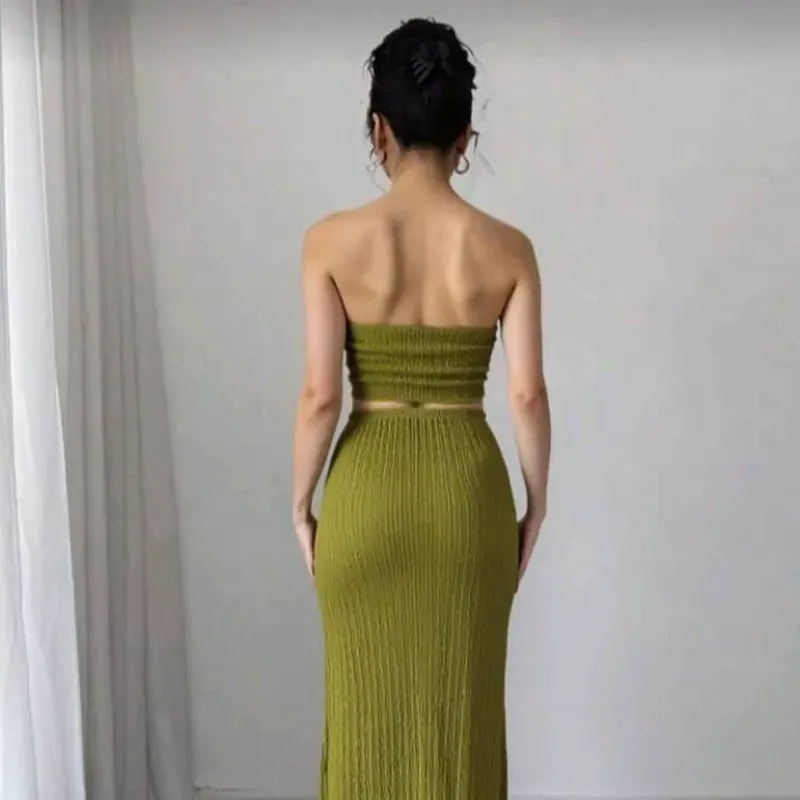 Conjunto de saya de tope verde 