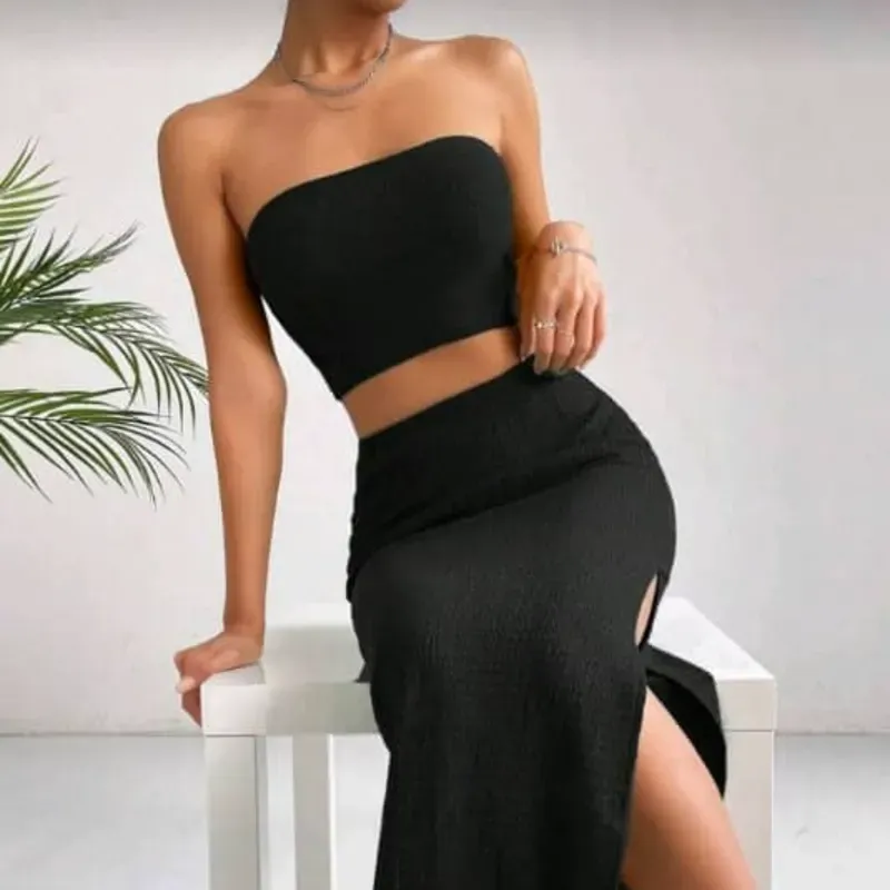 Conjunto de saya tope negro 