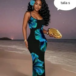 Vesgidosnlargo de flores azules