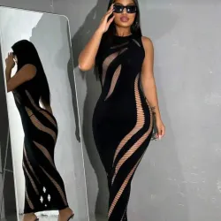 Vestido negro de malla