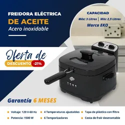 🔷 *Freidora Eléctrica de Aceite 2.5 L Marca EKO*