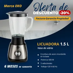 🔷 *Licuadora - Vaso de Vidrio Marca EKO*