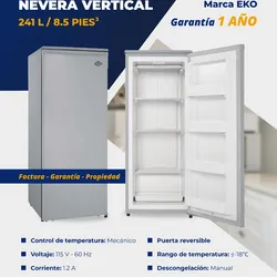🔷 *Nevera Vertical 8.5 pies/241 L Marca EKO*