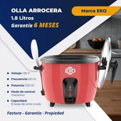 🔷 *Olla Arrocera Color Rojo de 1.8 L EKO*