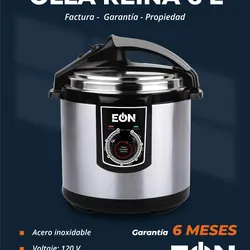 🔷 *OLLA REINA C/blanco MARCA EÒN 6L Con Junta de Respuesto Incluída*