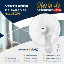 🔷 *Ventilador de Pared Marca EÒN de 18 pulgadas*