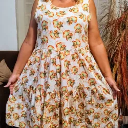 Vestido CanCan estampado flores 
