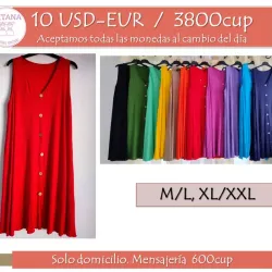 Vestido elastizado abotonado completo 