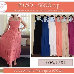 Vestido largo color liso tirantes con lazo