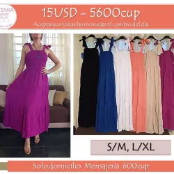 Vestido largo lazo hombros 