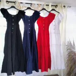 Vestido mamita largo colores lisos