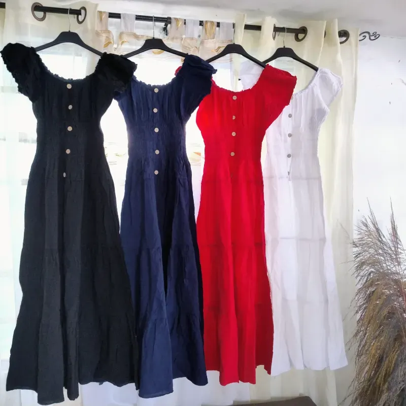 Vestido mamita largo colores lisos