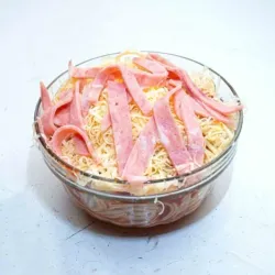 Spaghetti de queso Gouda y jamón