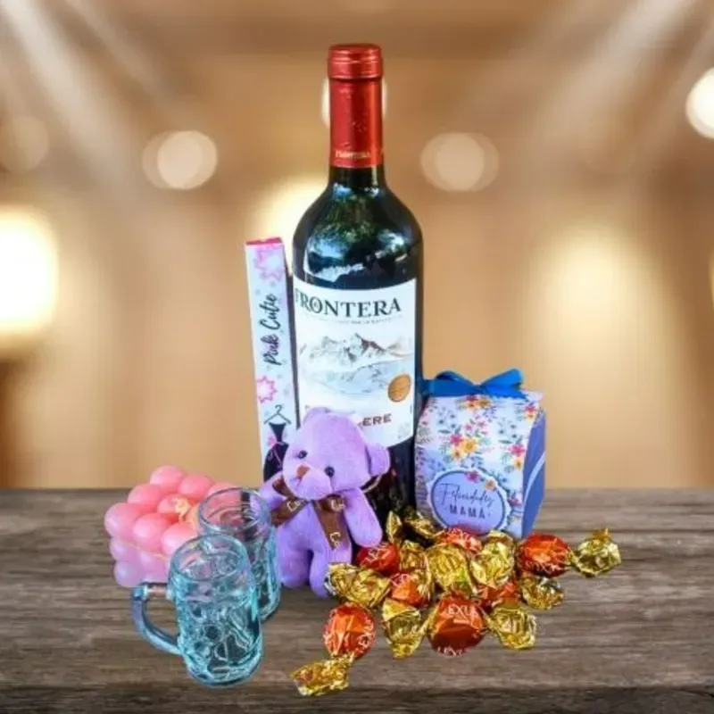 Combo de Vino y Dulzura de bombones para Mamá
