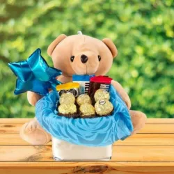 Combo Oso de Peluche con Chocolates y Globo