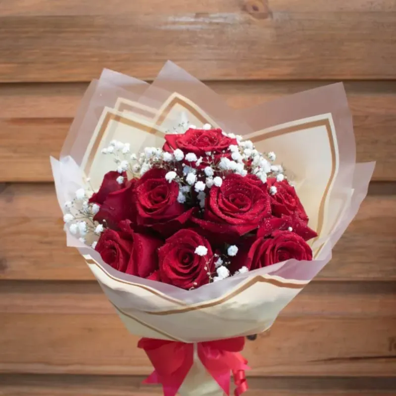 Ramo Redondo de 10 Rosas rojas